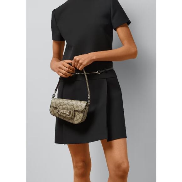 $2800 BRAND NEW GUCCI 1955 HORSEBIT GG SUPREME CANVAS MINI SHOULDER BAG - Picture 5 of 16